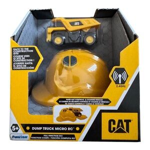 CAT Dump Truck Micro RC 2.4GHz w/ Hard Hat Controller Funrise Toy‎